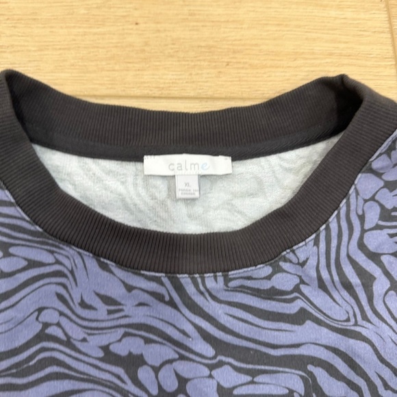 Johnny Was Calme Seamed Oversized Pullover Blue Patterned Size XL - Picture 3 of 5